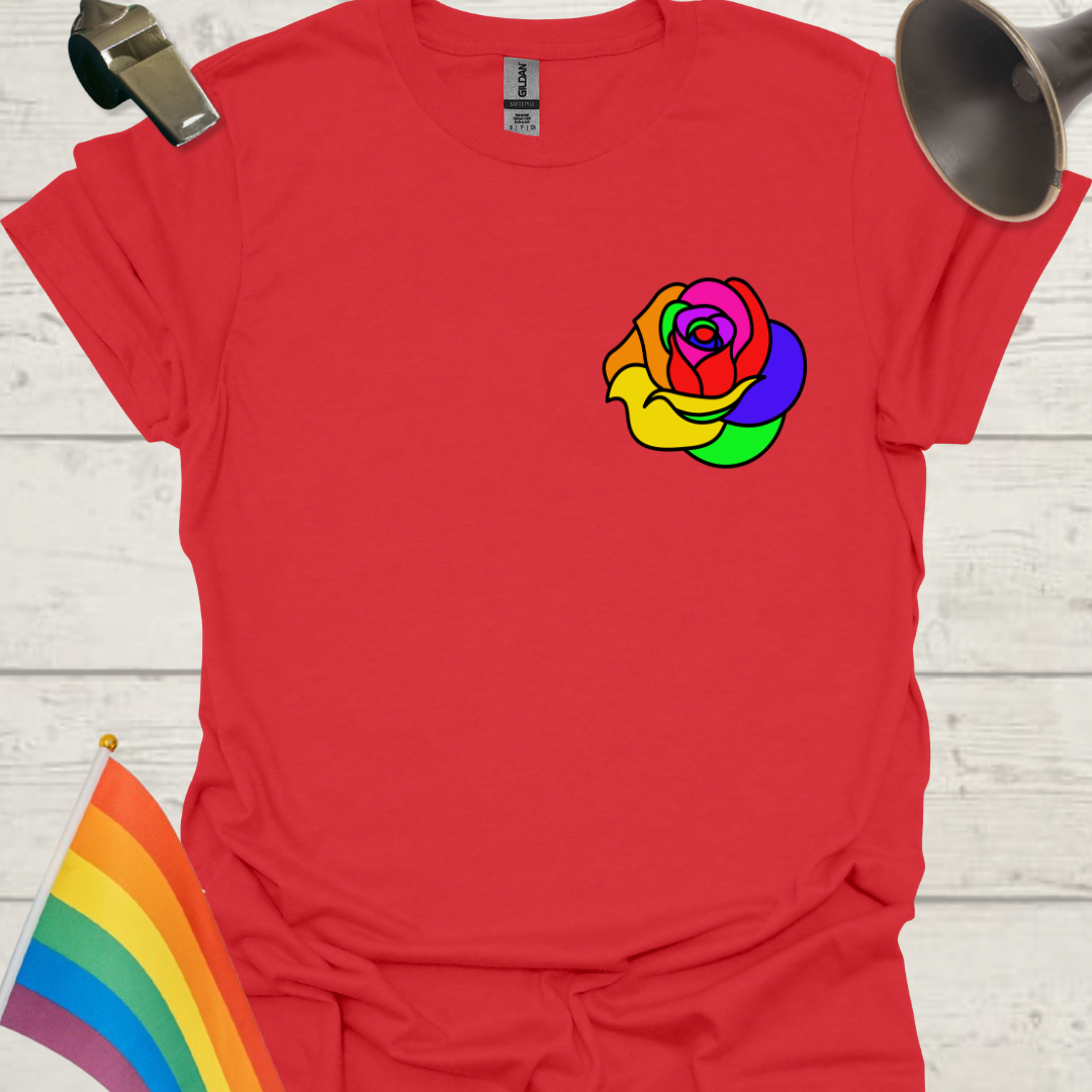 Unisex Pride T-Shirt - LGBTQ Rainbow Rose