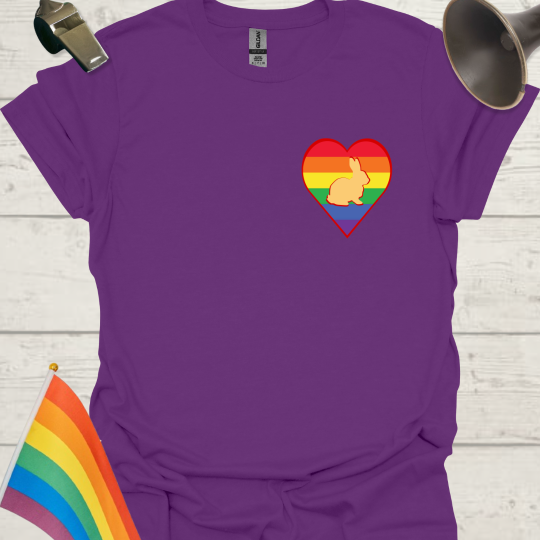 Unisex Pride T-Shirt - LGBT Pride Bunny in a Heart Design