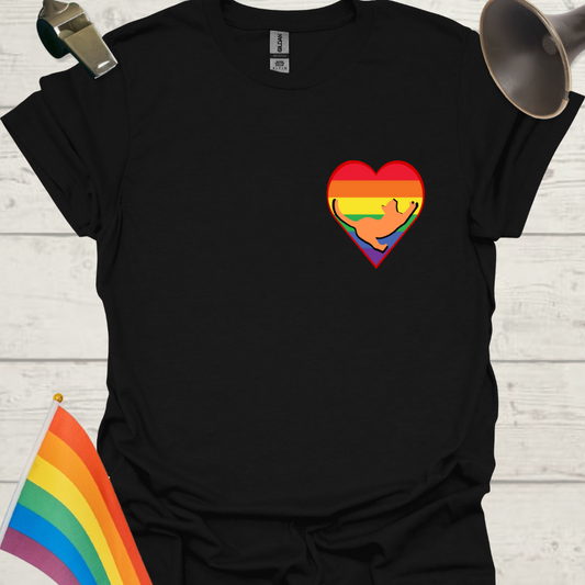 Unisex Pride T-Shirt - LGBT Pride Cat in a Heart Design