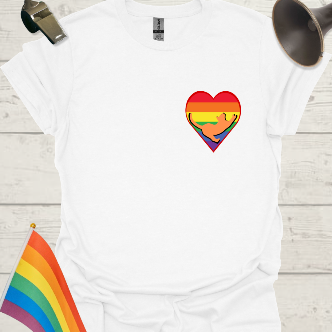 Unisex Pride T-Shirt - LGBT Pride Cat in a Heart Design