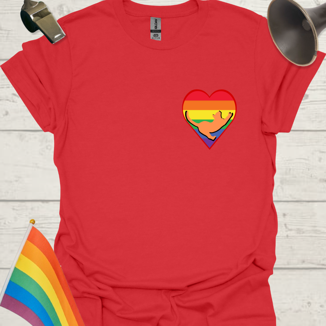 Unisex Pride T-Shirt - LGBT Pride Cat in a Heart Design