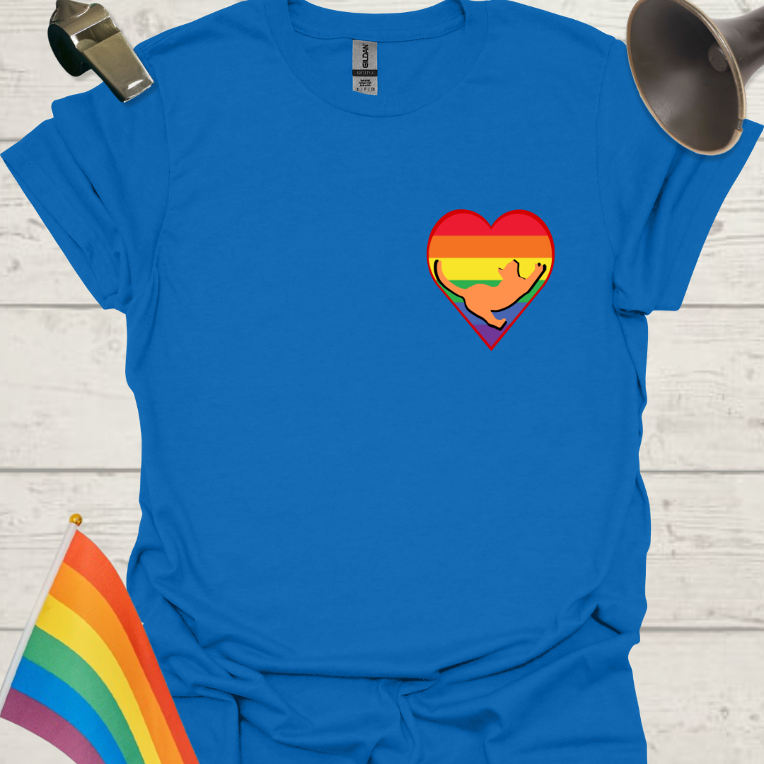 Unisex Pride T-Shirt - LGBT Pride Cat in a Heart Design