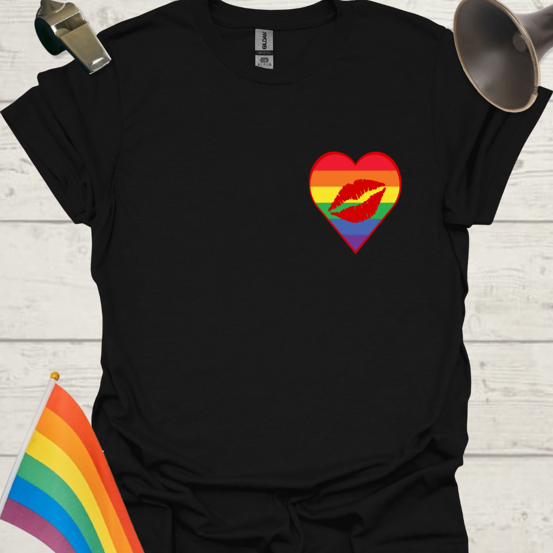 Unisex Pride T-Shirt - LGBT Pride Lips in a Heart Design