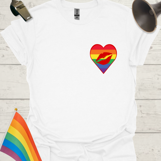 Unisex Pride T-Shirt - LGBT Pride Lips in a Heart Design