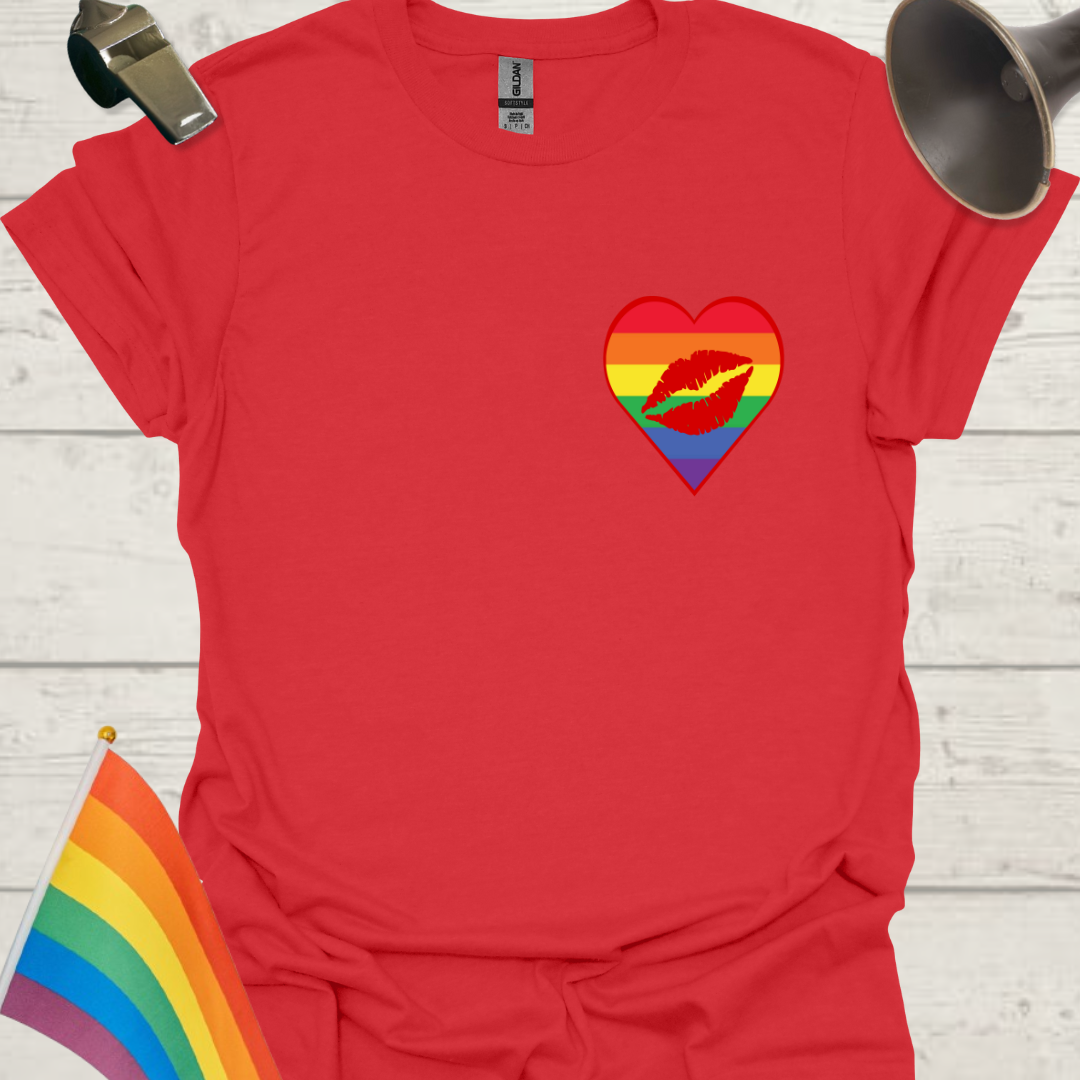 Unisex Pride T-Shirt - LGBT Pride Lips in a Heart Design