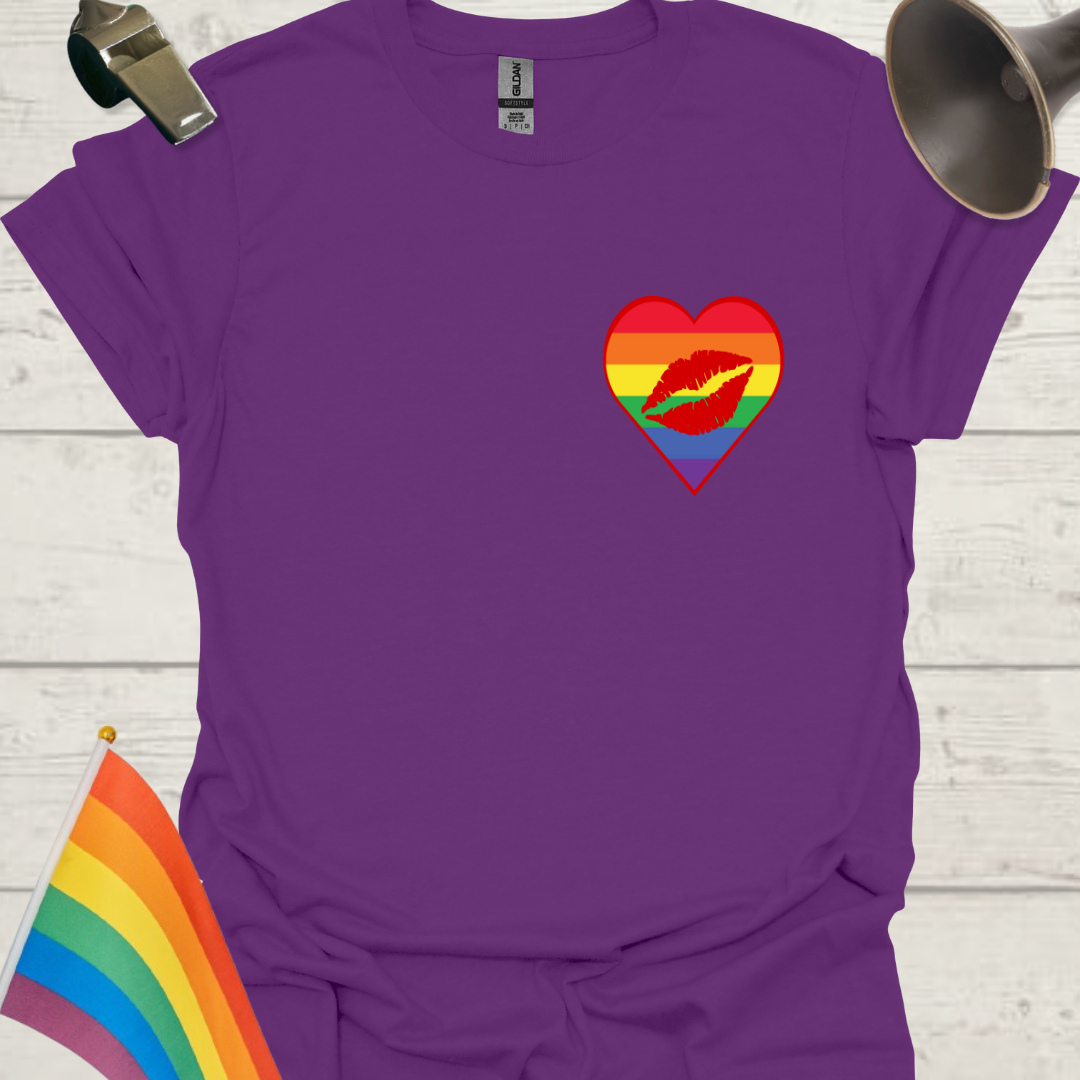 Unisex Pride T-Shirt - LGBT Pride Lips in a Heart Design