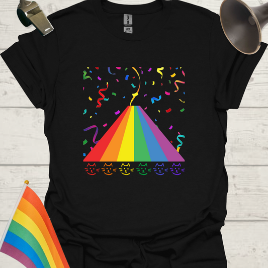 Unisex Pride T-Shirt - LGBTQ Pride colors Cats and Rainbow Design
