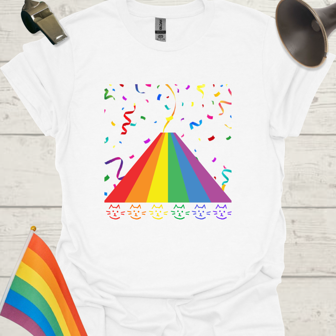 Unisex Pride T-Shirt - LGBTQ Pride colors Cats and Rainbow Design
