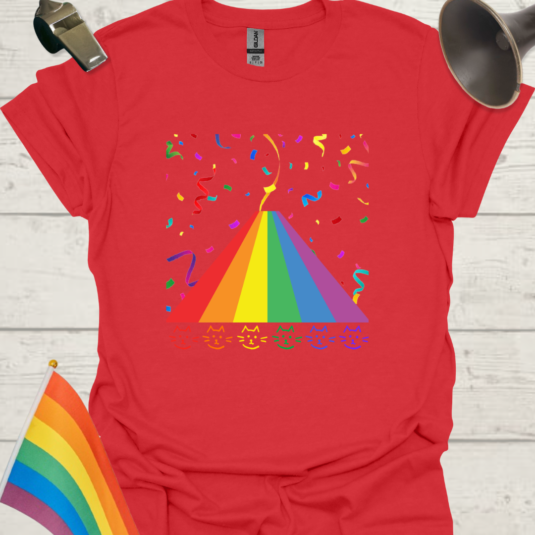 Unisex Pride T-Shirt - LGBTQ Pride colors Cats and Rainbow Design