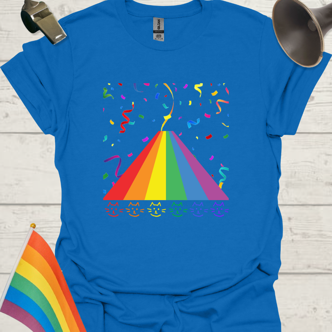 Unisex Pride T-Shirt - LGBTQ Pride colors Cats and Rainbow Design