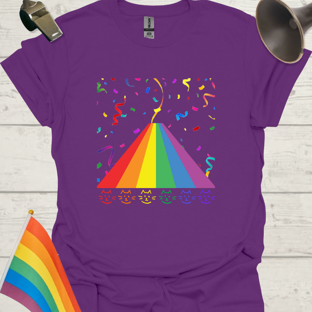 Unisex Pride T-Shirt - LGBTQ Pride colors Cats and Rainbow Design