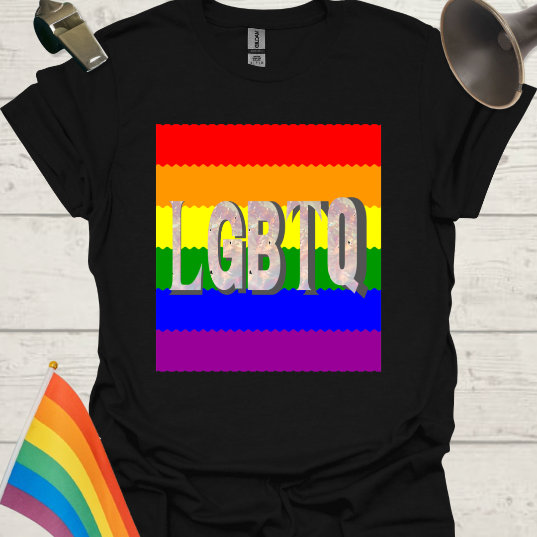 Unisex Pride T-Shirt - LGBTQ Pride flag ripples Design