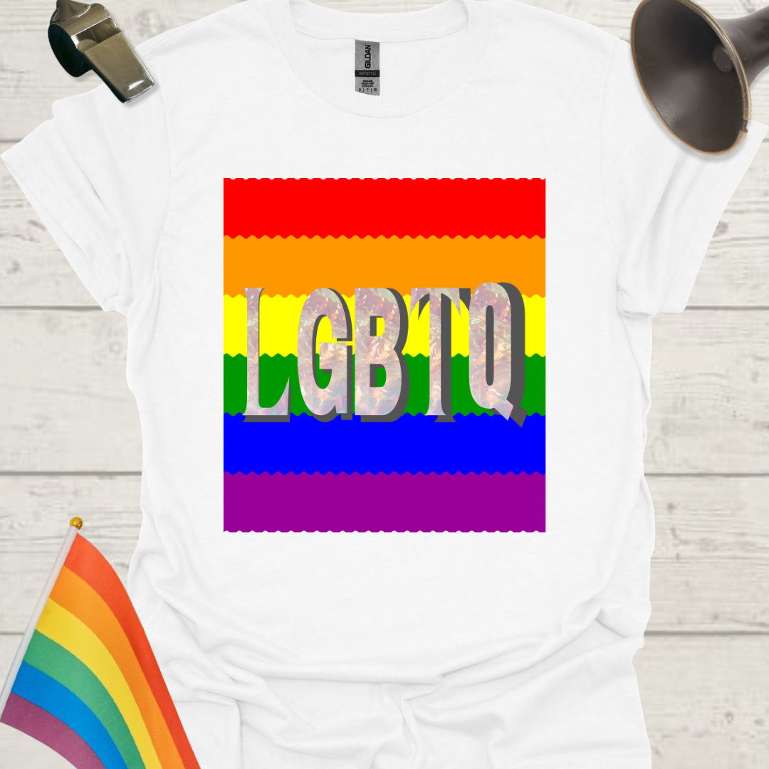 Unisex Pride T-Shirt - LGBTQ Pride flag ripples Design