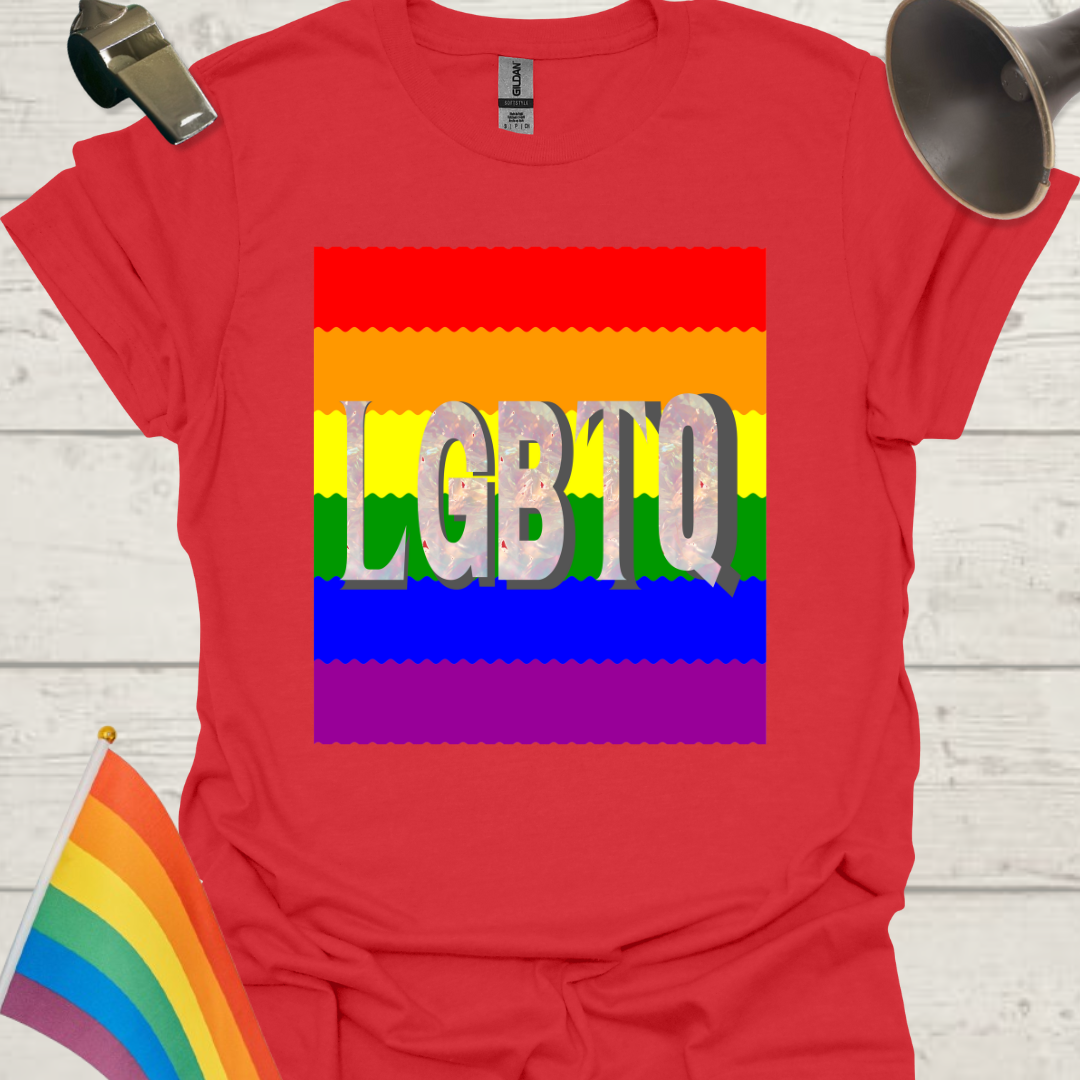 Unisex Pride T-Shirt - LGBTQ Pride flag ripples Design