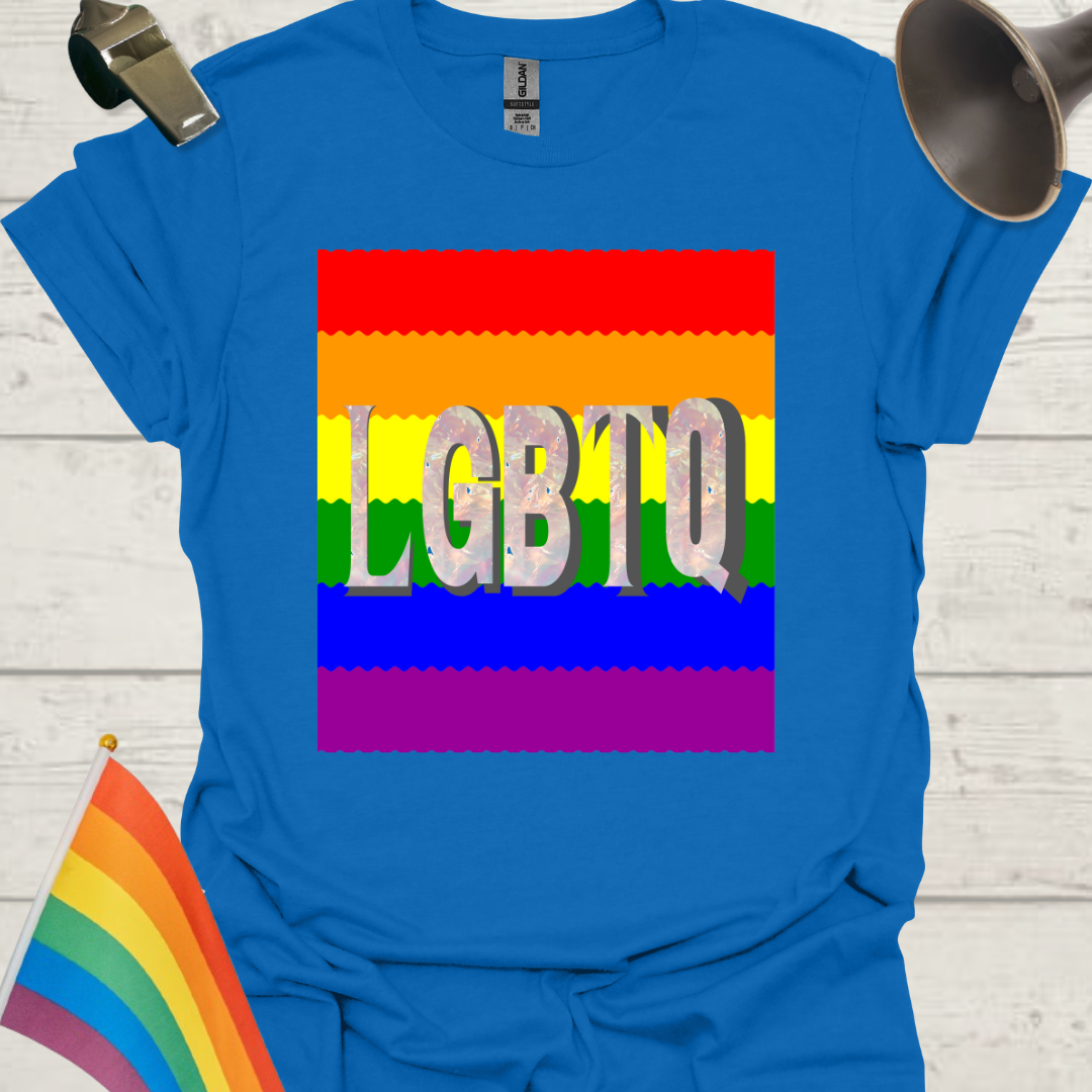 Unisex Pride T-Shirt - LGBTQ Pride flag ripples Design