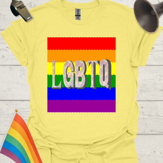 Unisex Pride T-Shirt - LGBTQ Pride flag ripples Design