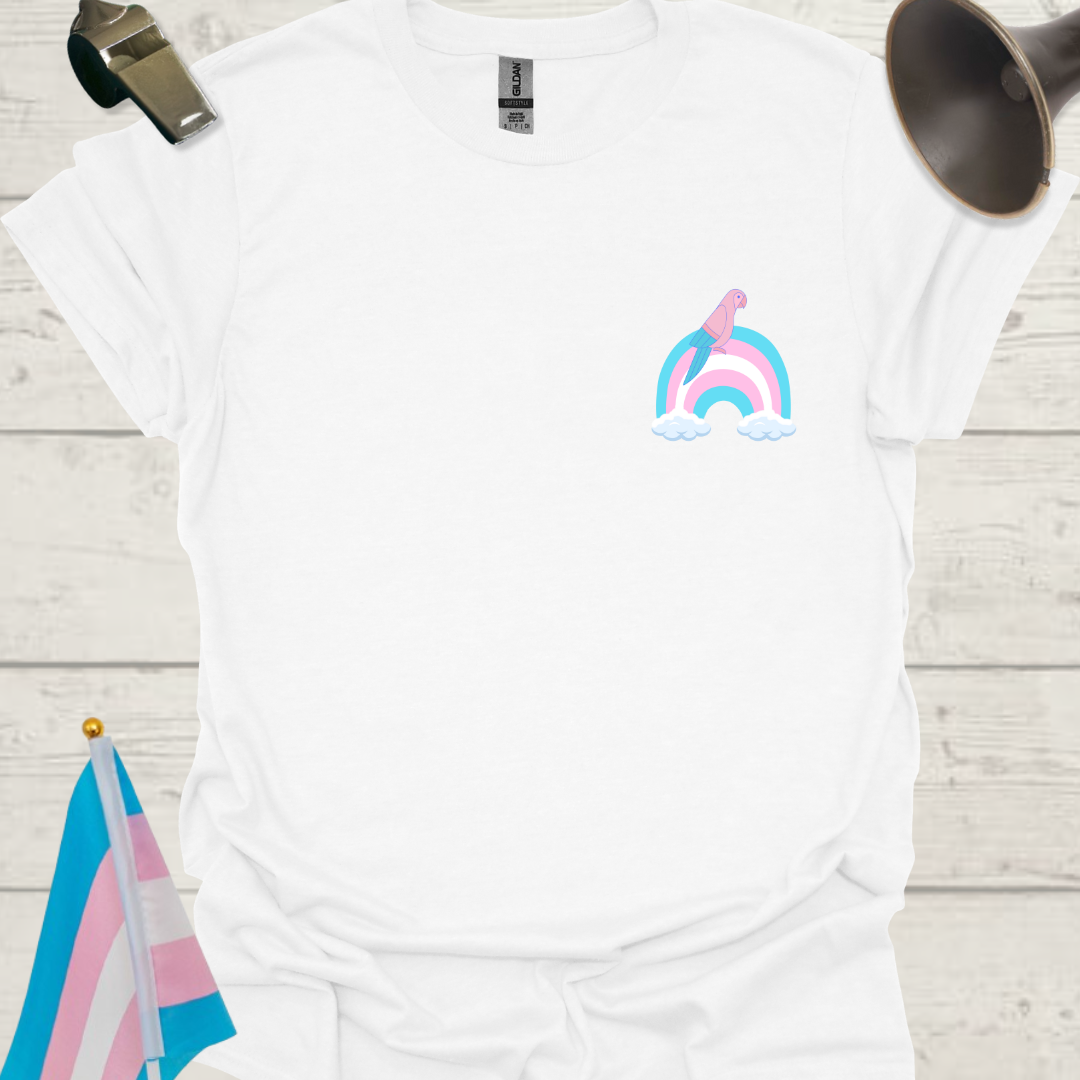 LGBTQ Transgender Pride Flag Colors, Rainbow, Cute Parrot T-Shirt