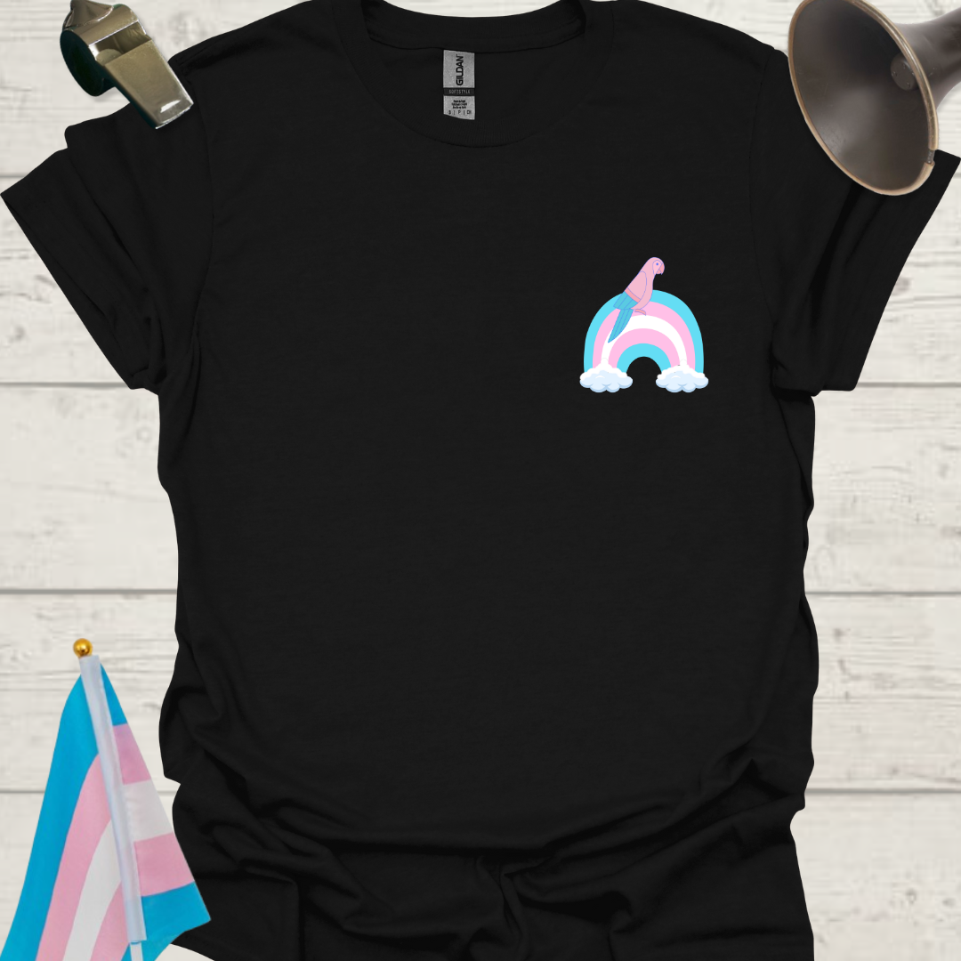 LGBTQ Transgender Pride Flag Colors, Rainbow, Cute Parrot T-Shirt