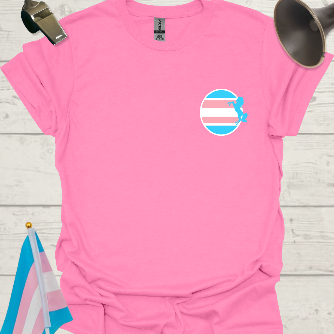 LGBTQ Transgender Pride Flag Colors, Sphere, and Beautiful Horse T-Shirt
