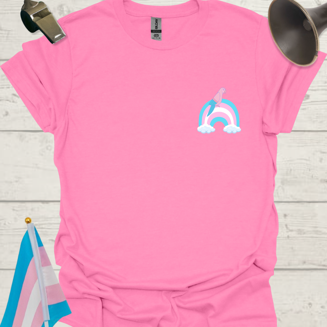 LGBTQ Transgender Pride Flag Colors, Rainbow, Cute Parrot T-Shirt