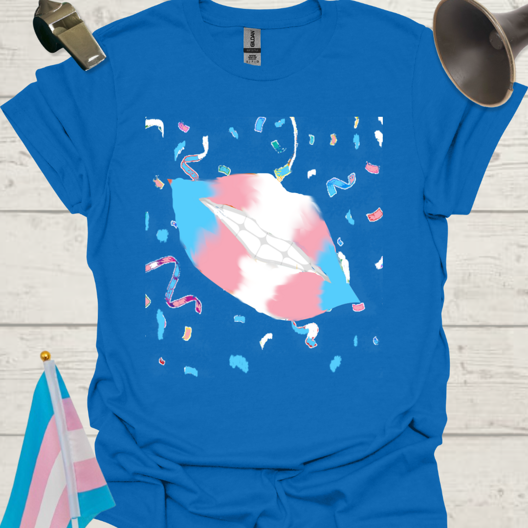 LGBTQ Transgender Pride Flag Lips, Sparks T-Shirt