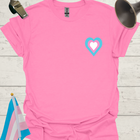 LGBTQ Transgender Pride Flag Colors Heart T-Shirt