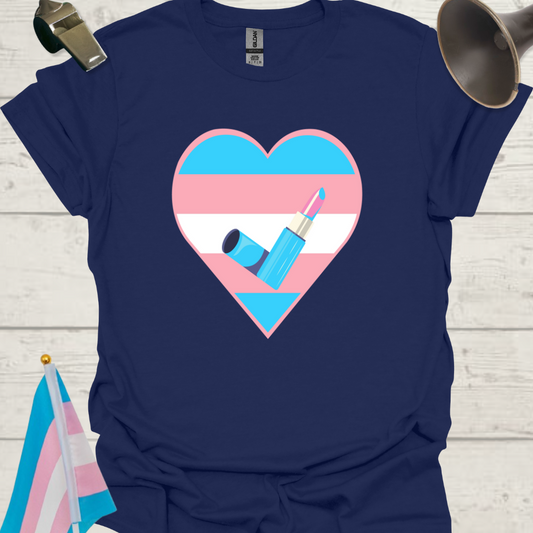 Transgender Pride, Heart, Lipstick T-Shirt