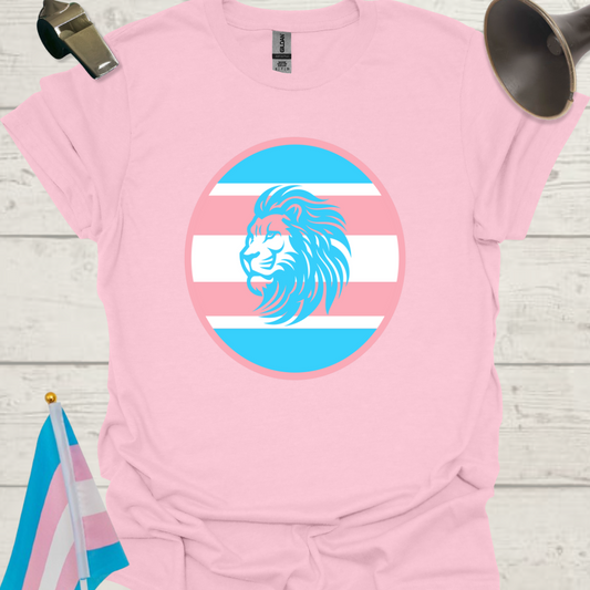 Transgender Pride Colors Sphere, Blue Lion T-Shirt
