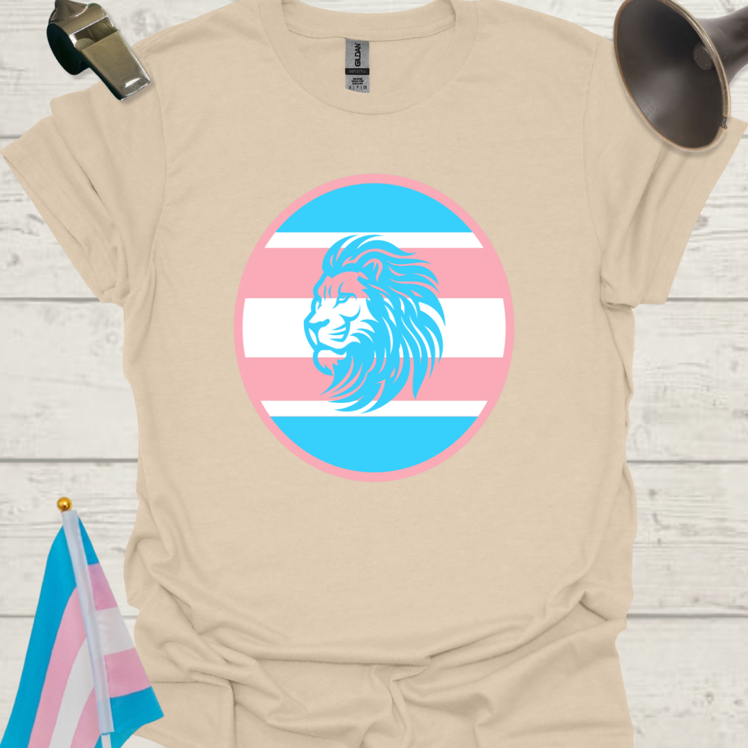 Transgender Pride Colors Sphere, Blue Lion T-Shirt