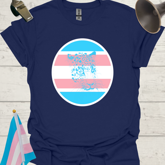 Transgender Pride Colors Sphere, Cute Leopard T-Shirt
