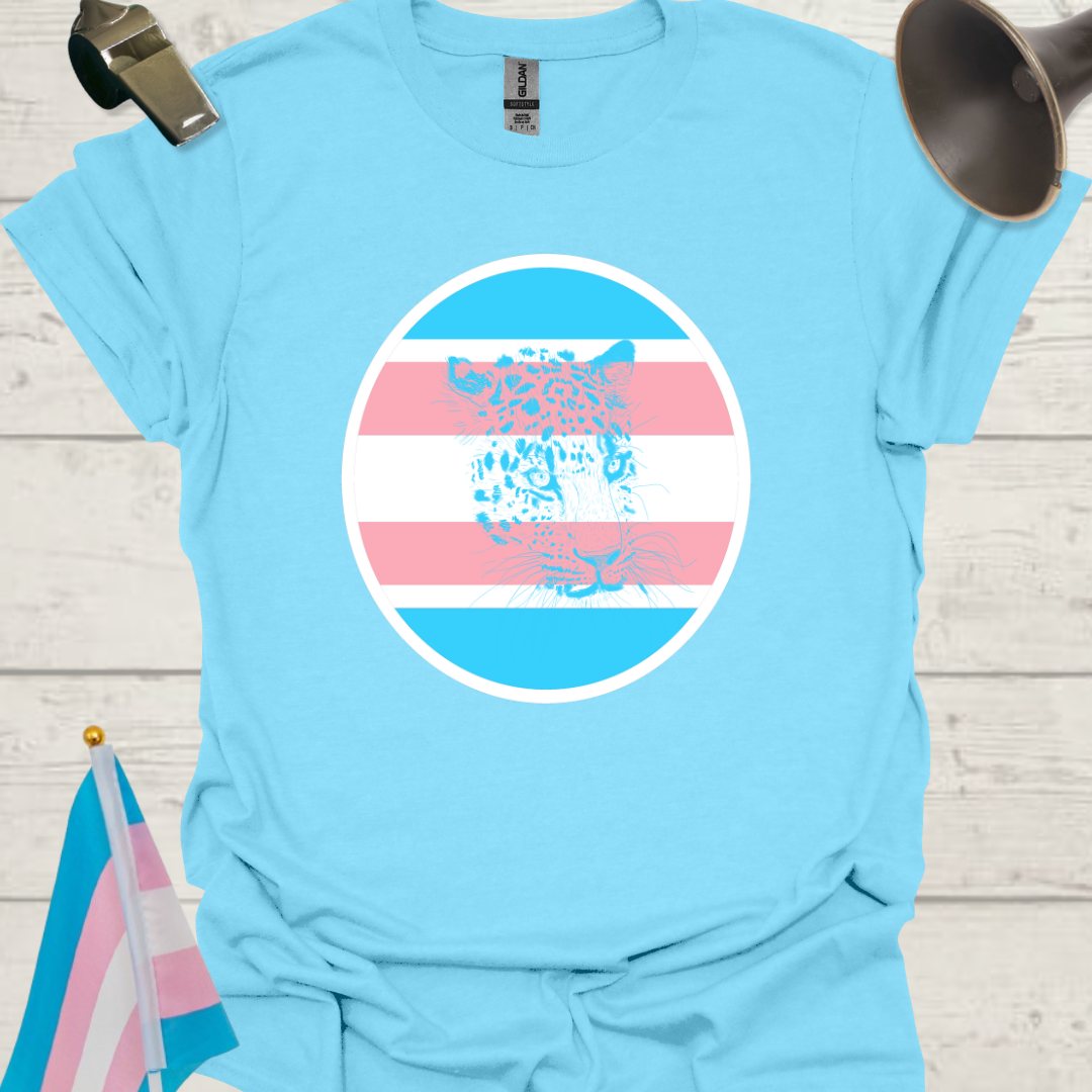 Transgender Pride Colors Sphere, Cute Leopard T-Shirt