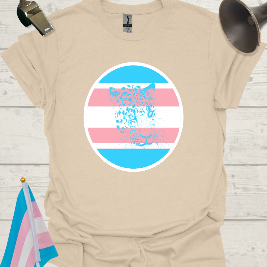 Transgender Pride Colors Sphere, Cute Leopard T-Shirt