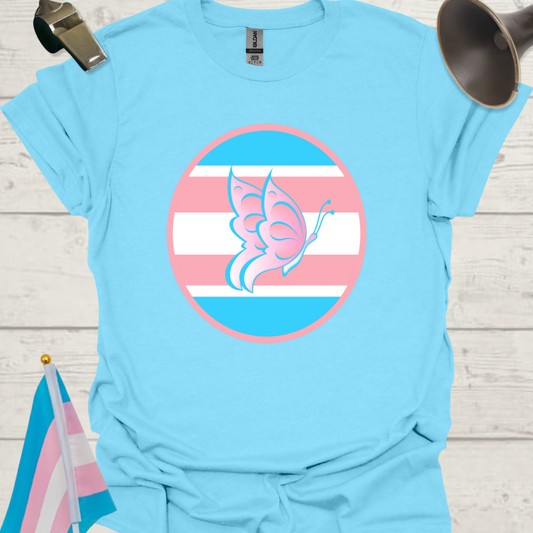 Transgender Pride Colors Sphere, Butterfly T-Shirt