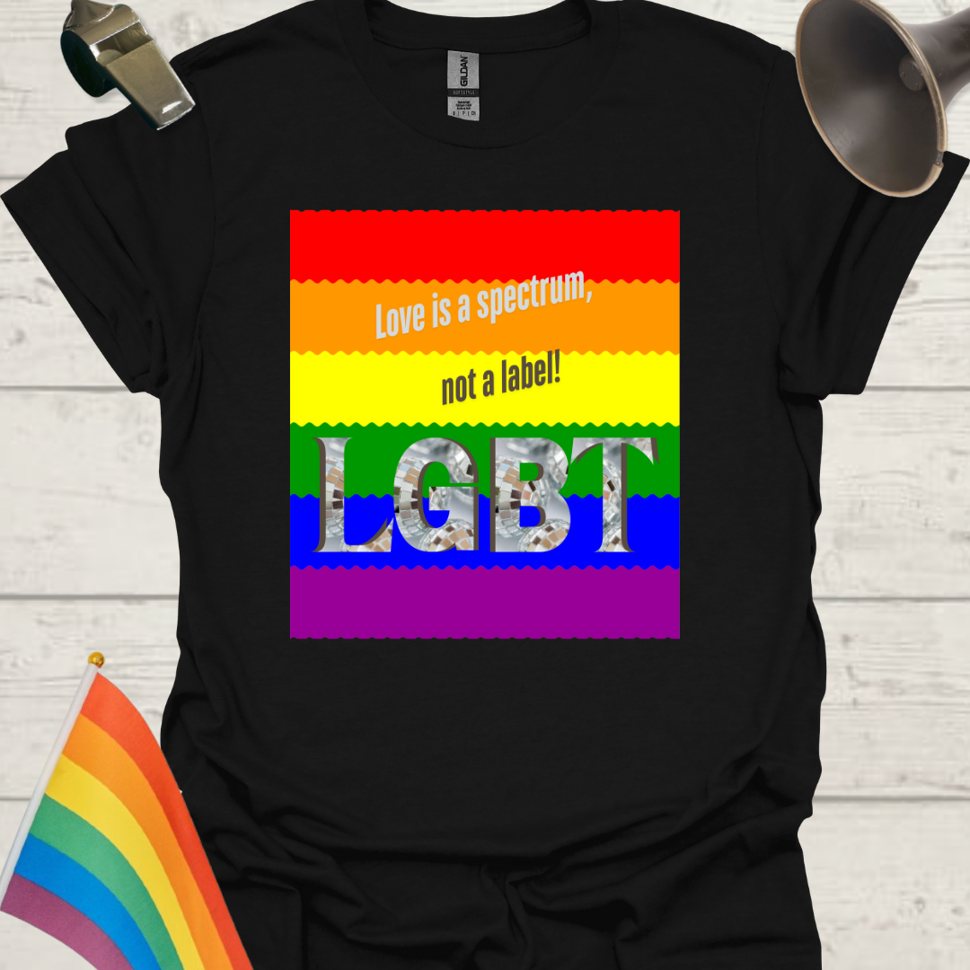 LGBT Pride Flag Ripples - Love is a spectrum, not a label! T-Shirt