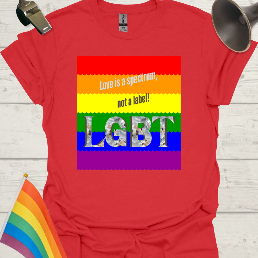 LGBT Pride Flag Ripples - Love is a spectrum, not a label! T-Shirt