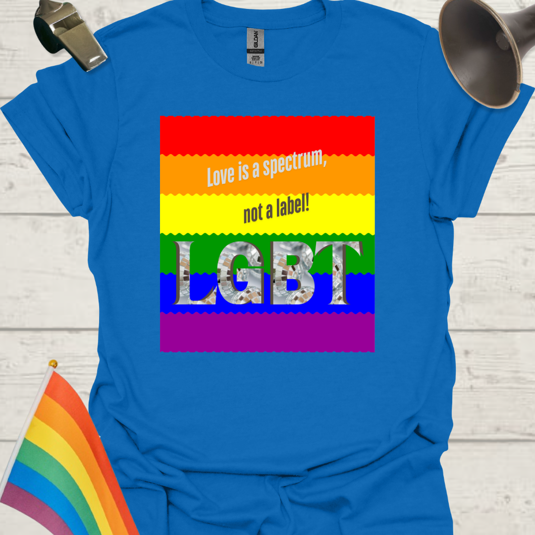 LGBT Pride Flag Ripples - Love is a spectrum, not a label! T-Shirt