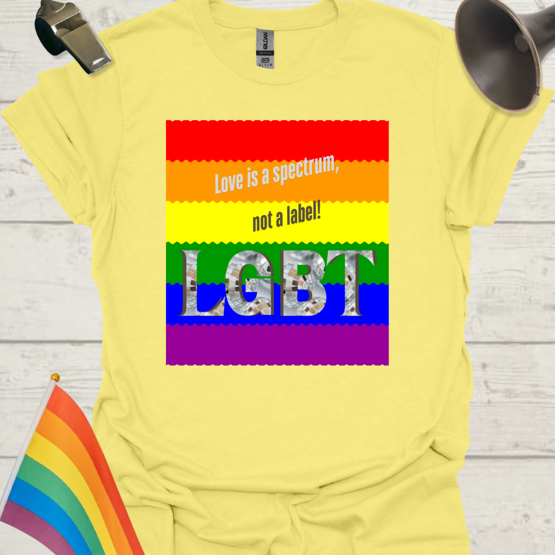 LGBT Pride Flag Ripples - Love is a spectrum, not a label! T-Shirt
