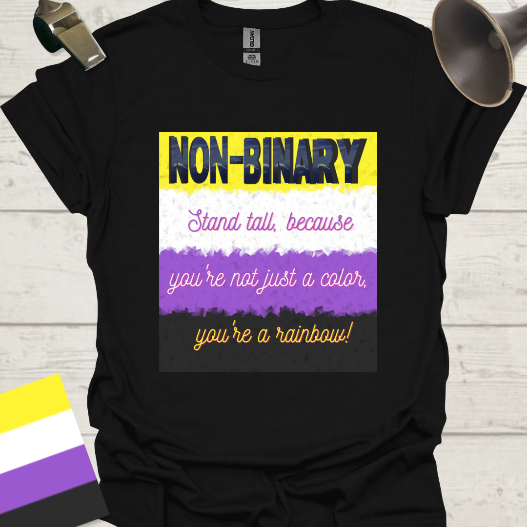 Unisex T-Shirt Stand tall, because you're not just a color, you're a rainbow! Non-Binary Cubism Flag Design