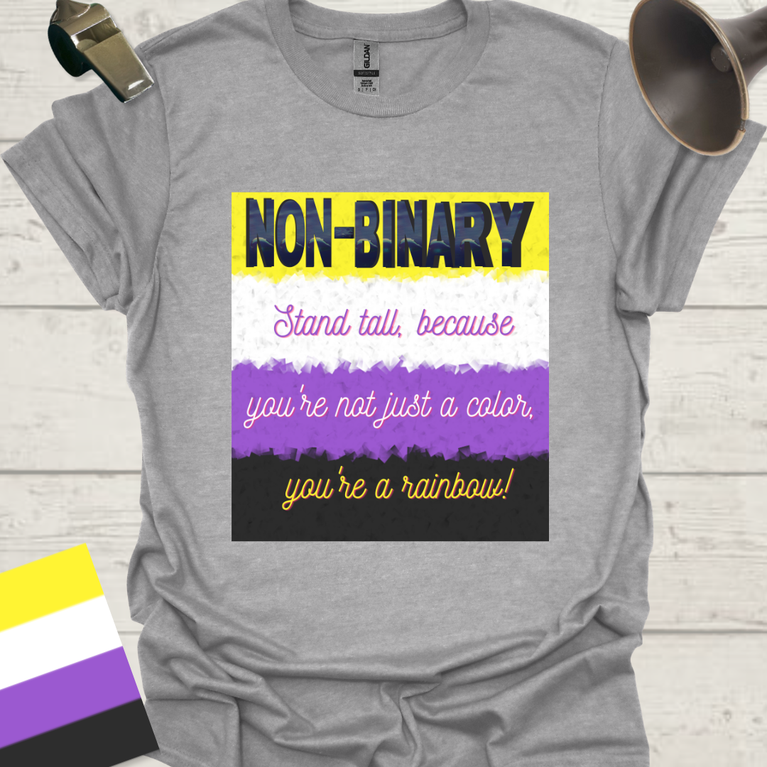 Unisex T-Shirt Stand tall, because you're not just a color, you're a rainbow! Non-Binary Cubism Flag Design