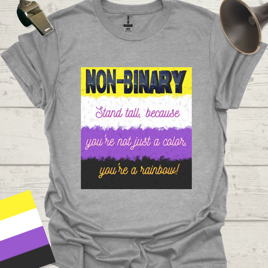 Unisex T-Shirt Stand tall, because you're not just a color, you're a rainbow! Non-Binary Cubism Flag Design