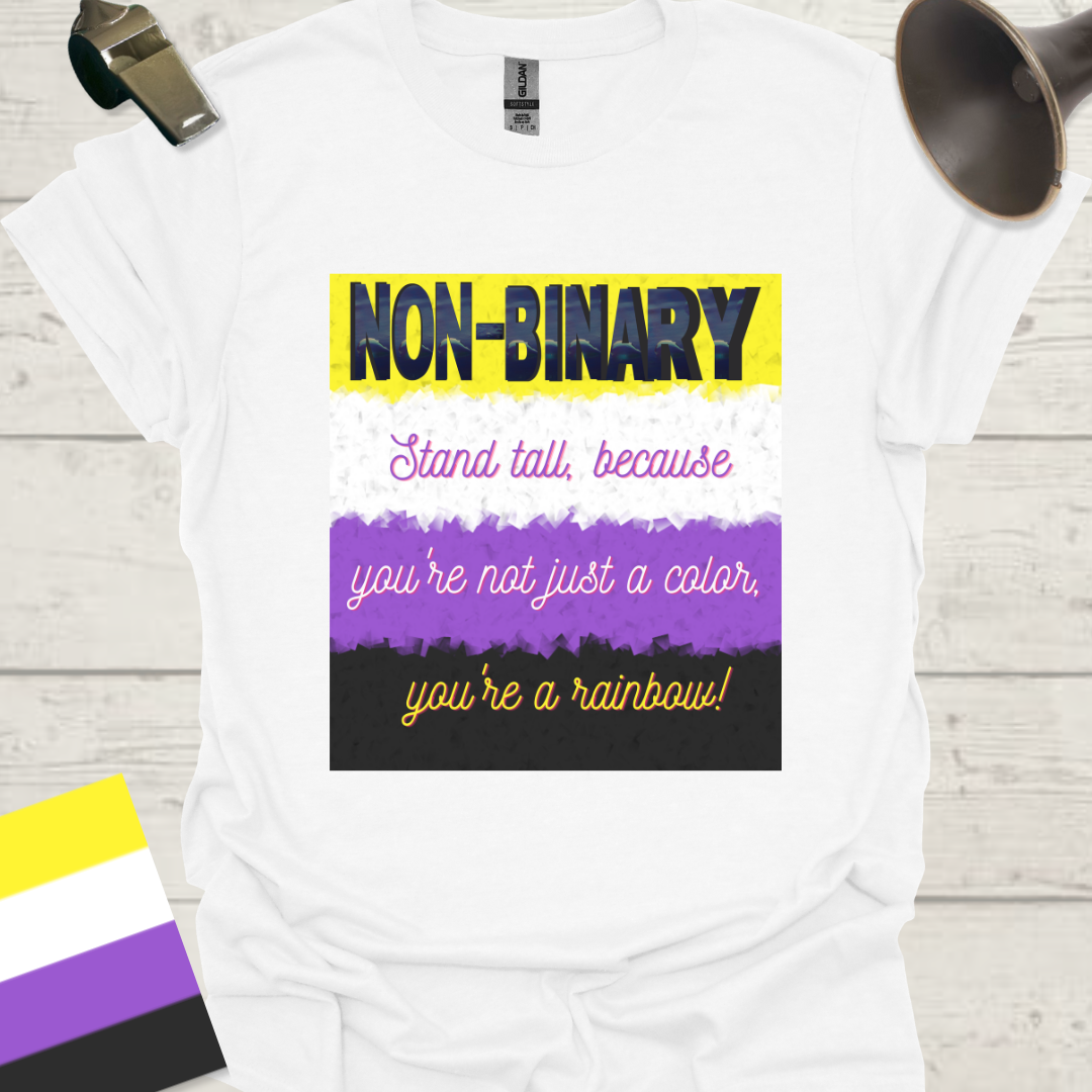 Unisex T-Shirt Stand tall, because you're not just a color, you're a rainbow! Non-Binary Cubism Flag Design