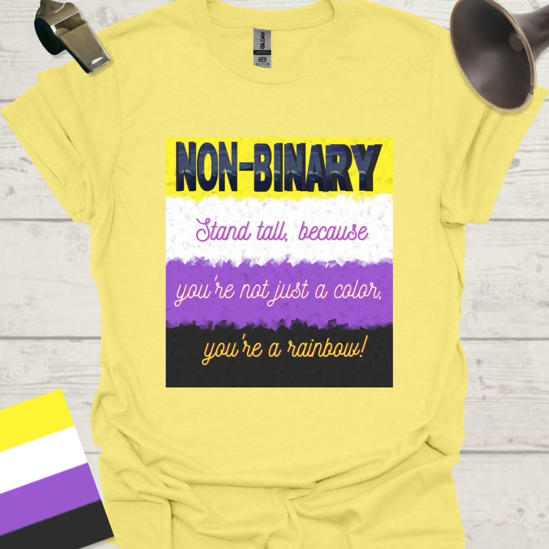 Unisex T-Shirt Stand tall, because you're not just a color, you're a rainbow! Non-Binary Cubism Flag Design