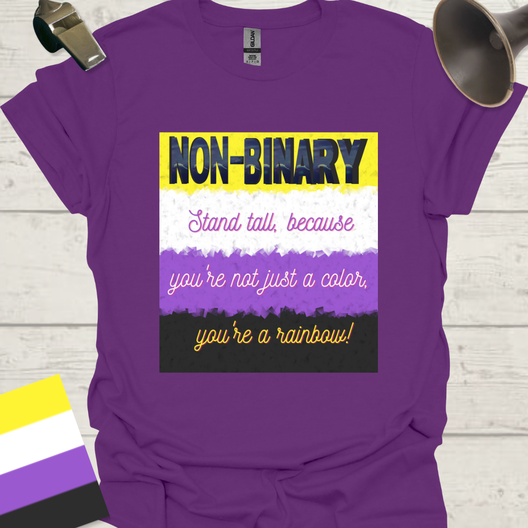 Unisex T-Shirt Stand tall, because you're not just a color, you're a rainbow! Non-Binary Cubism Flag Design