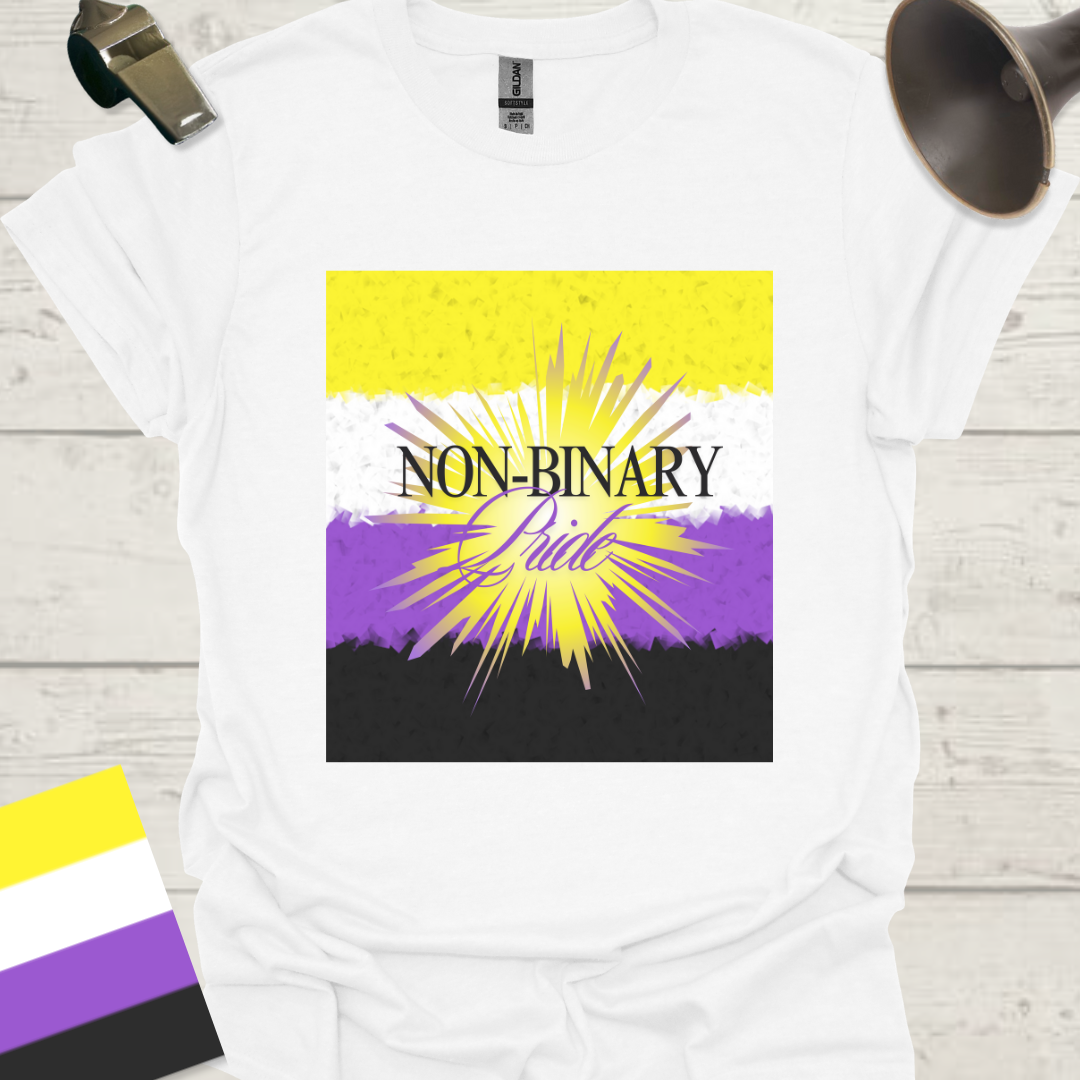 Unisex T-Shirt Pride Spark Non-Binary Cubism Flag Design