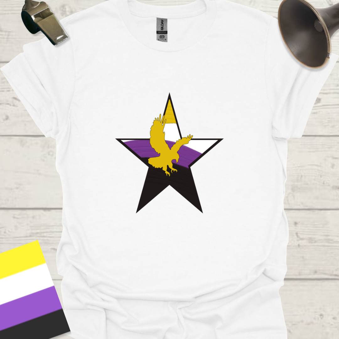 Nonbinary Pride T-Shirt Star Eagle Design