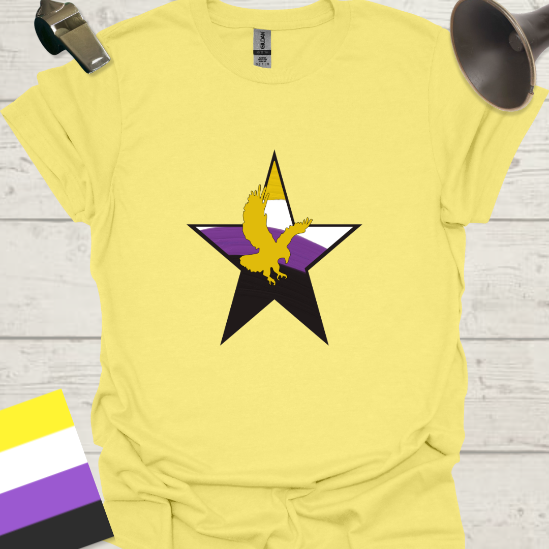 Nonbinary Pride T-Shirt Star Eagle Design