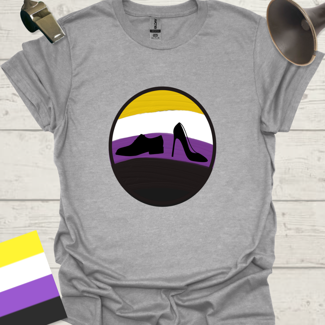 Nonbinary Pride T-Shirt Sphere High Heel, Shoe Design