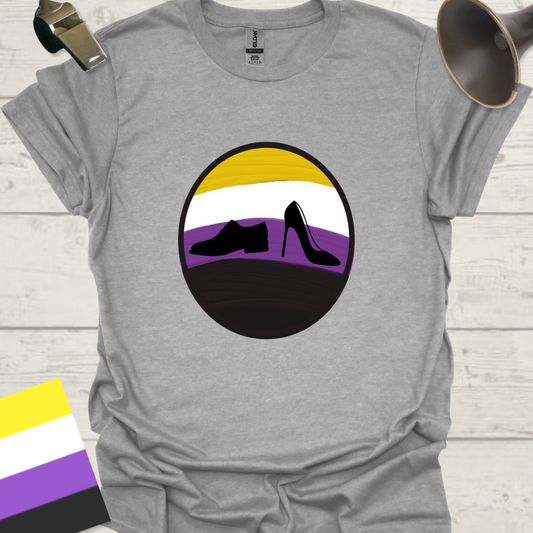 Nonbinary Pride T-Shirt Sphere High Heel, Shoe Design