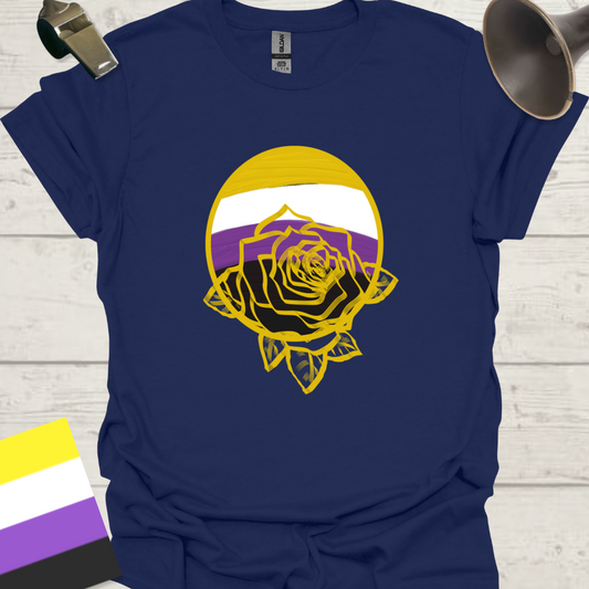 Nonbinary Pride T-Shirt Sphere Yellow Rose Design