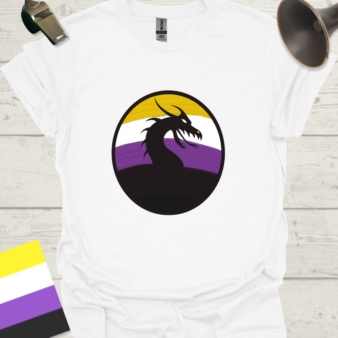 Nonbinary Pride T-Shirt Sphere Dragon Design